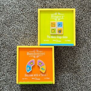 Blue orange games Bendomino & Bingory, EUC 
Bingo game & Dominoes game, wood.